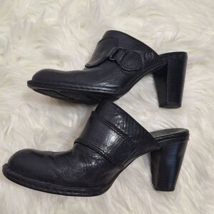 Born Susie Womens Mule Black Leather Slip On Cushioned Whimsigoth Classic Size 8